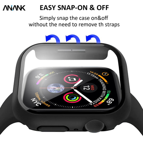 Accesoriu smartwatch ANANK Screen Guard compatibil cu Apple Watch 7 41mm, Negru