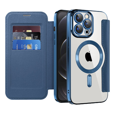Husa de protectie Techsuit SmartMag Book compatibil cu iPhone 12 Pro, Albastru