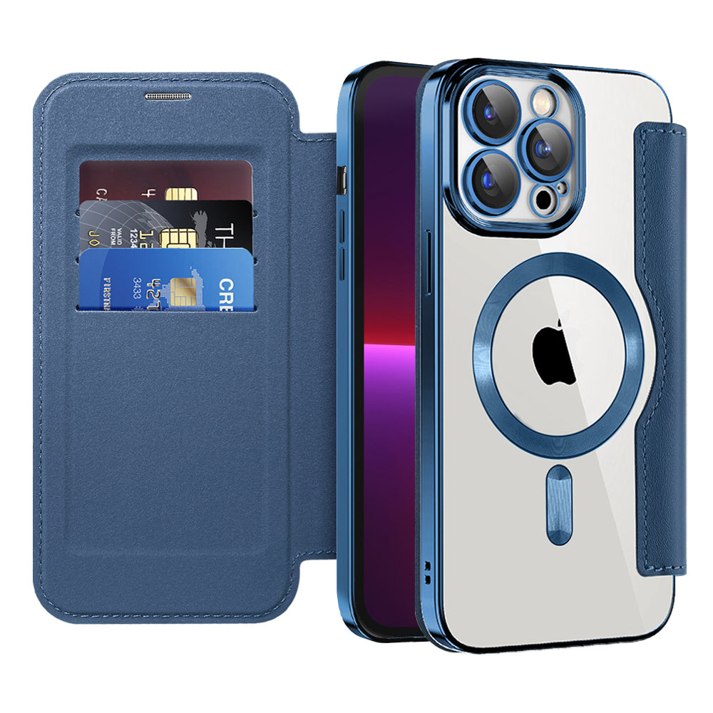 Husa de protectie Techsuit SmartMag Book Case compatibil cu iPhone 13 Pro, Albastru