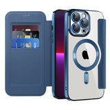 Husa de protectie Techsuit SmartMag Book Case compatibil cu iPhone 13 Pro, Albastru