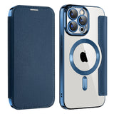 Husa de protectie Techsuit SmartMag Book compatibil cu iPhone 15 Pro Max, Albastru