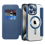 Husa de protectie Techsuit SmartMag Book compatibil cu iPhone 15 Pro Max, Albastru