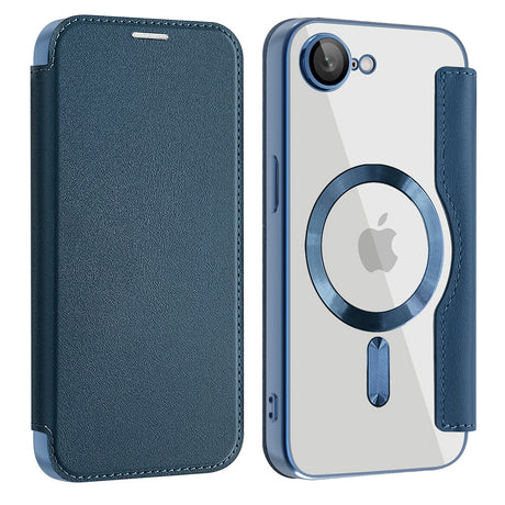 Husa de protectie Techsuit SmartMag Book compatibil cu iPhone 16e / iPhone 17e, Albastru