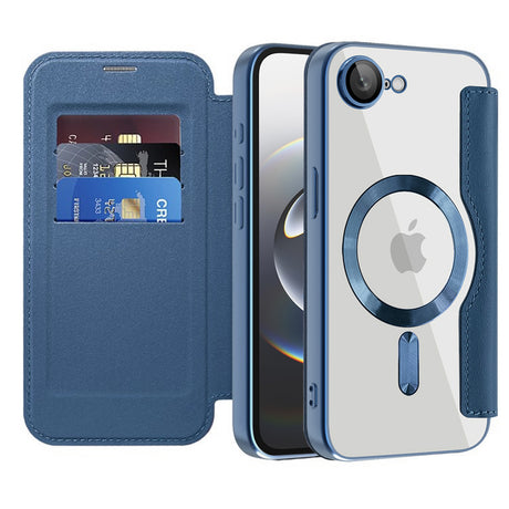 Husa de protectie Techsuit SmartMag Book compatibil cu iPhone 16e / iPhone 17e, Albastru