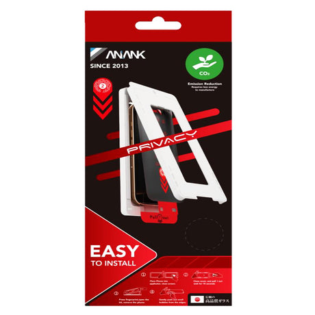 Folie de protectie ANANK 2.5D 2X Reinforced Privacy with Installation Box compatibil cu iPhone 16 Pro Max, Negru