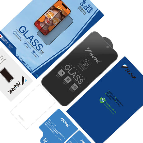 Folie de protectie ANANK 2.5D Privacy compatibil cu iPhone 15, Negru