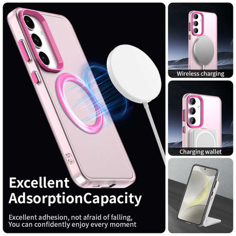 Husa de protectie Techsuit CandyCase MagSafe compatibil cu Samsung Galaxy S24 Plus / S25 Plus, Roz