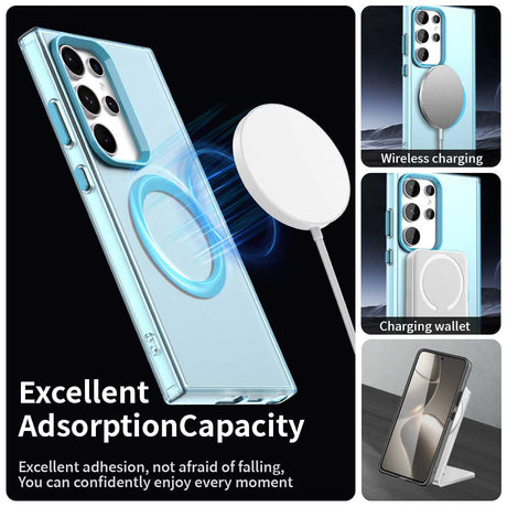 Husa de protectie Techsuit CandyCase MagSafe compatibil cu Samsung Galaxy S24 Ultra, Albastru