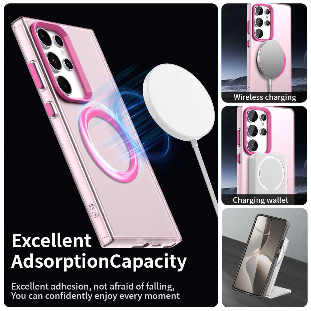 Husa de protectie Techsuit CandyCase MagSafe compatibil cu Samsung Galaxy S24 Ultra, Roz