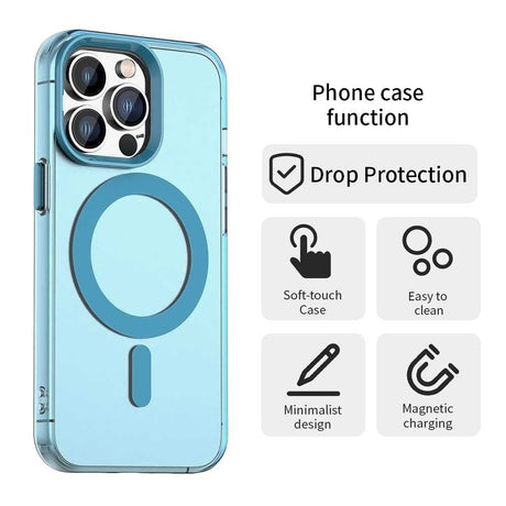 Husa de protectie Techsuit CandyCase MagSafe compatibil cu iPhone 14 Pro Max, Albastru