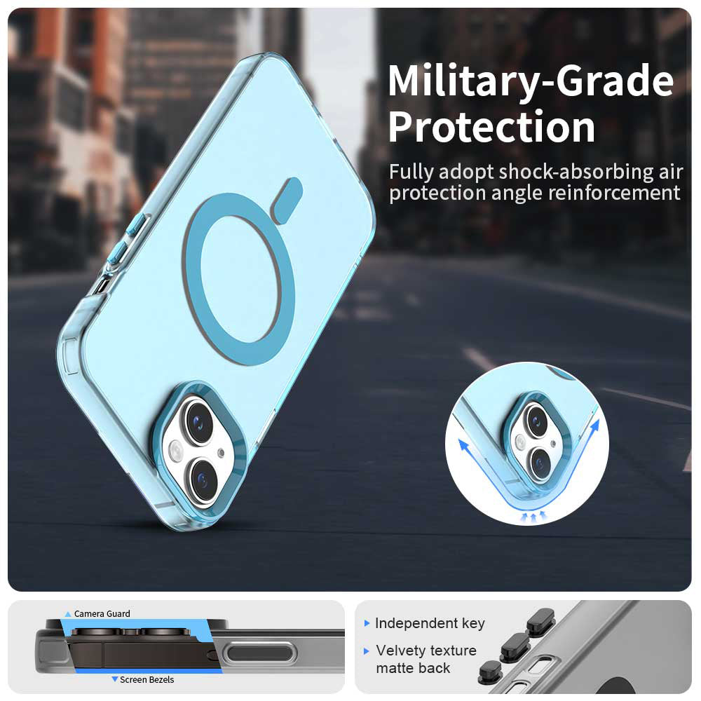 Husa de protectie Techsuit CandyCase MagSafe compatibil cu iPhone 15, Albastru