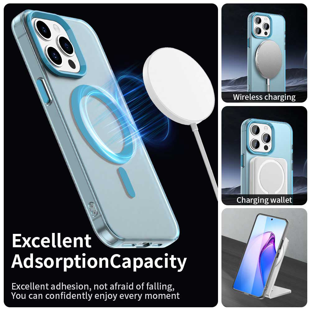 Husa de protectie Techsuit CandyCase MagSafe compatibil cu iPhone 15 Pro Max, Albastru