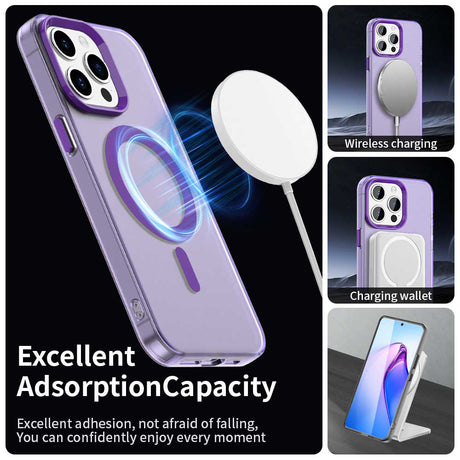 Husa de protectie Techsuit CandyCase MagSafe compatibil cu iPhone 15 Pro Max, Mov