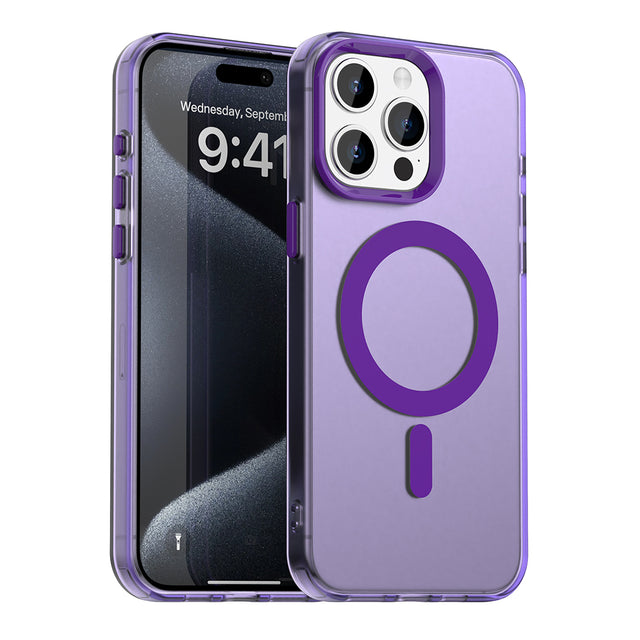 Husa de protectie Techsuit CandyCase MagSafe compatibil cu iPhone 15 Pro Max, Mov