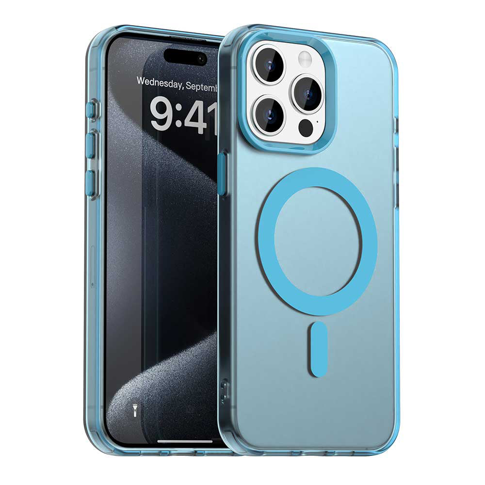 Husa de protectie Techsuit CandyCase MagSafe compatibil cu iPhone 15 Pro, Albastru