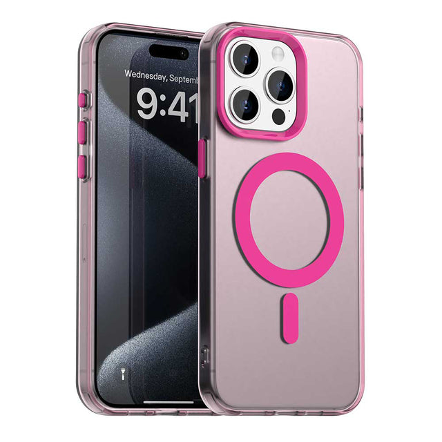 Husa de protectie Techsuit CandyCase MagSafe compatibil cu iPhone 15 Pro, Roz