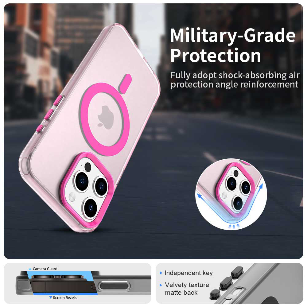Husa de protectie Techsuit CandyCase MagSafe compatibil cu iPhone 15 Pro, Roz