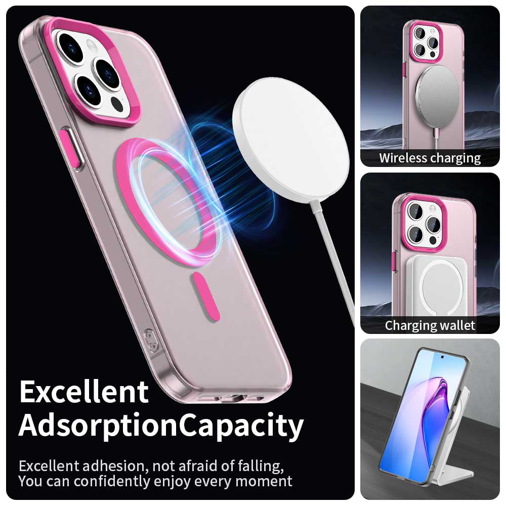 Husa de protectie Techsuit CandyCase MagSafe compatibil cu iPhone 15 Pro, Roz