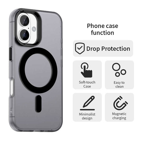 Husa de protectie Techsuit CandyCase MagSafe compatibil cu iPhone 16, Negru