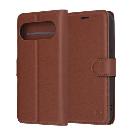Husa de protectie Techsuit Leather Folio compatibil cu Google Pixel 10 Pro XL, Maro