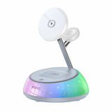 Incarcator Yesido Wireless Charging Station 3in1 (DS31), for iPhone, Apple Watch, AirPods, Magnetic Grip, RGB Lighting, Alb