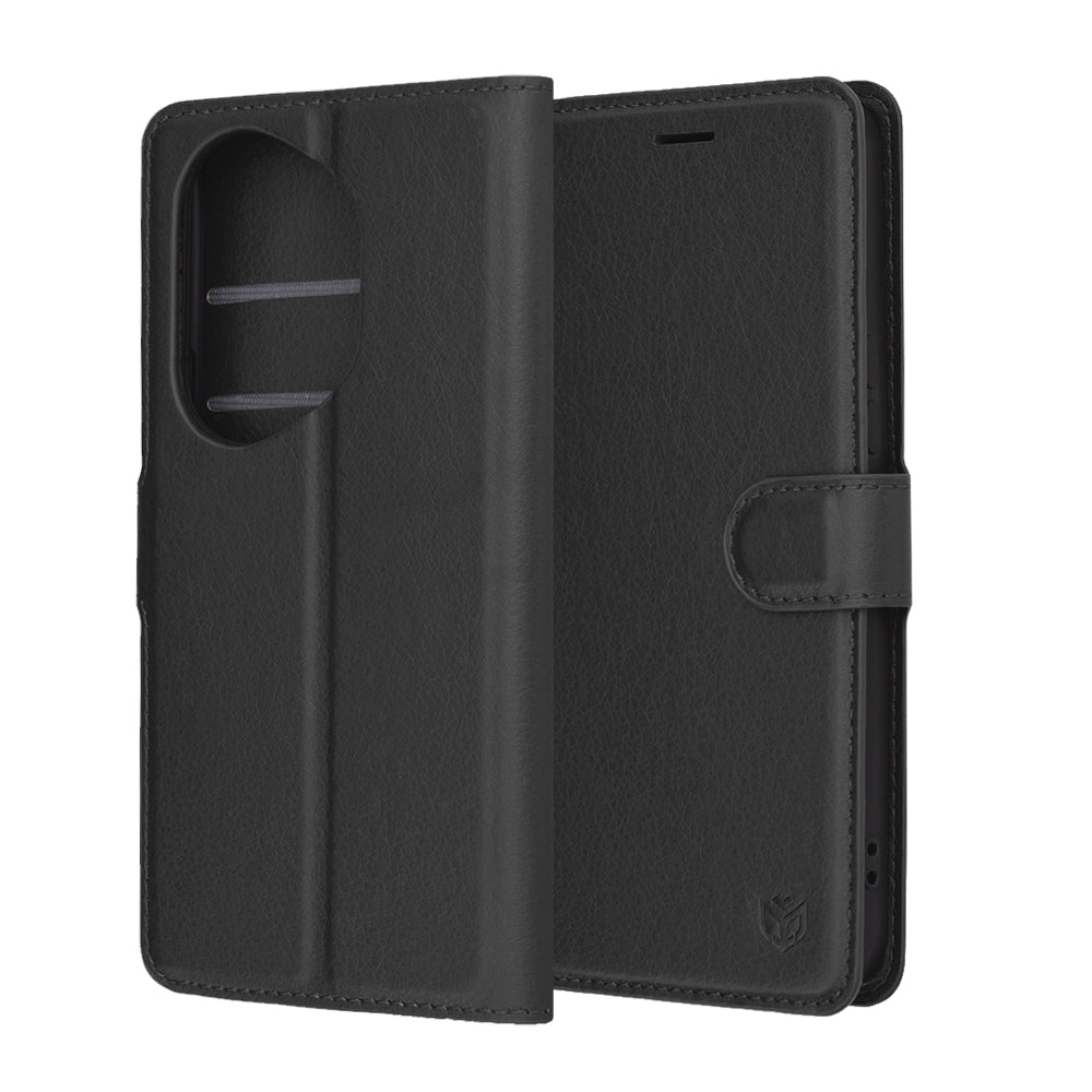Husa de protectie Techsuit Leather Folio compatibil cu Honor 400 Pro, Negru