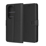 Husa de protectie Techsuit Leather Folio compatibil cu Honor 400 Pro, Negru