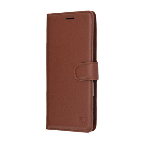 Husa de protectie Techsuit Leather Folio compatibil cu iPhone 17 Air, Maro