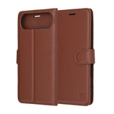 Husa de protectie Techsuit Leather Folio compatibil cu iPhone 17 Air, Maro