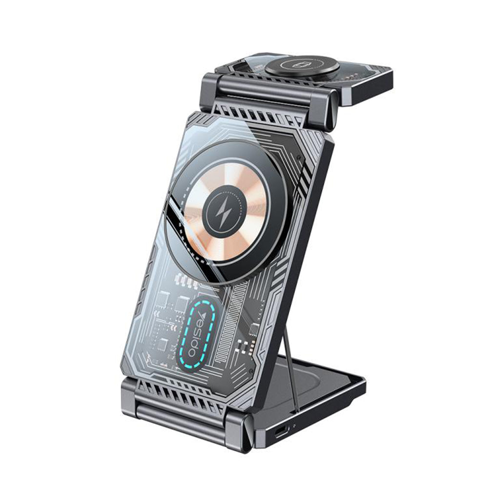 Incarcator Yesido (DS25), Wireless, 15W, Pliabil, Negru