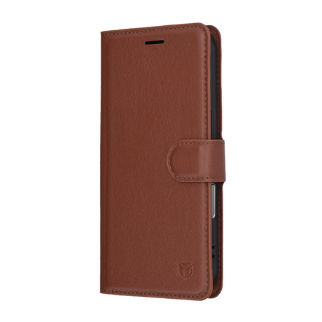 Husa de protectie Techsuit Leather Folio compatibil cu iPhone 17 Pro, Maro