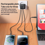 Incarcator Yesido (YC67), with Digital Display, Quick Charge, for Phone, Tablet, 3in1, 2x USB, Type-C, 17W, Negru