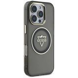Husa de protectie Guess IML Metal Mountain Logo MagSafe (GUHMP16LHFGTMSLSK) compatibil cu iPhone 16 Pro, Negru