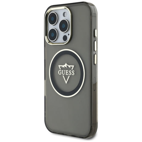 Husa de protectie Guess IML Metal Mountain Logo MagSafe (GUHMP16XHFGTMSLSK) compatibil cu iPhone 16 Pro Max, Negru