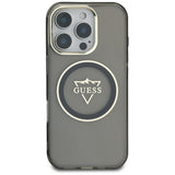 Husa de protectie Guess IML Metal Mountain Logo MagSafe (GUHMP16XHFGTMSLSK) compatibil cu iPhone 16 Pro Max, Negru