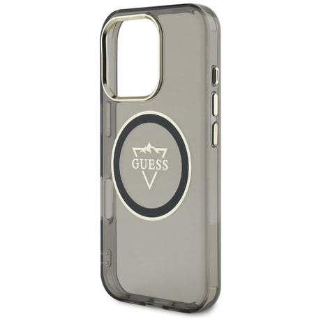 Husa de protectie Guess IML Metal Mountain Logo MagSafe (GUHMP16XHFGTMSLSK) compatibil cu iPhone 16 Pro Max, Negru