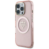 Husa de protectie Guess IML Metal Mountain Logo MagSafe (GUHMP16XHFGTMSLSP) compatibil cu iPhone 16 Pro Max, Roz