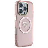 Husa de protectie Guess IML Metal Mountain Logo MagSafe (GUHMP16XHFGTMSLSP) compatibil cu iPhone 16 Pro Max, Roz