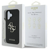 Husa de protectie Guess Hardcase Grained Big 4G Logo Small Classic Logo (GUHCP16SPGT4MBK) compatibil cu iPhone 16, Negru