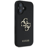 Husa de protectie Guess Hardcase Grained Big 4G Logo Small Classic Logo (GUHCP16SPGT4MBK) compatibil cu iPhone 16, Negru