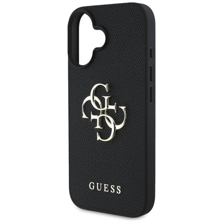 Husa de protectie Guess Hardcase Grained Big 4G Logo Small Classic Logo (GUHCP16SPGT4MBK) compatibil cu iPhone 16, Negru