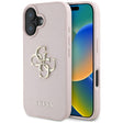 Husa de protectie Guess Hardcase Grained Big 4G Logo Small Classic Logo (GUHCP16SPGT4MBP) compatibil cu iPhone 16, Roz