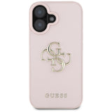 Husa de protectie Guess Hardcase Grained Big 4G Logo Small Classic Logo (GUHCP16SPGT4MBP) compatibil cu iPhone 16, Roz