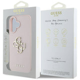 Husa de protectie Guess Hardcase Grained Big 4G Logo Small Classic Logo (GUHCP16SPGT4MBP) compatibil cu iPhone 16, Roz