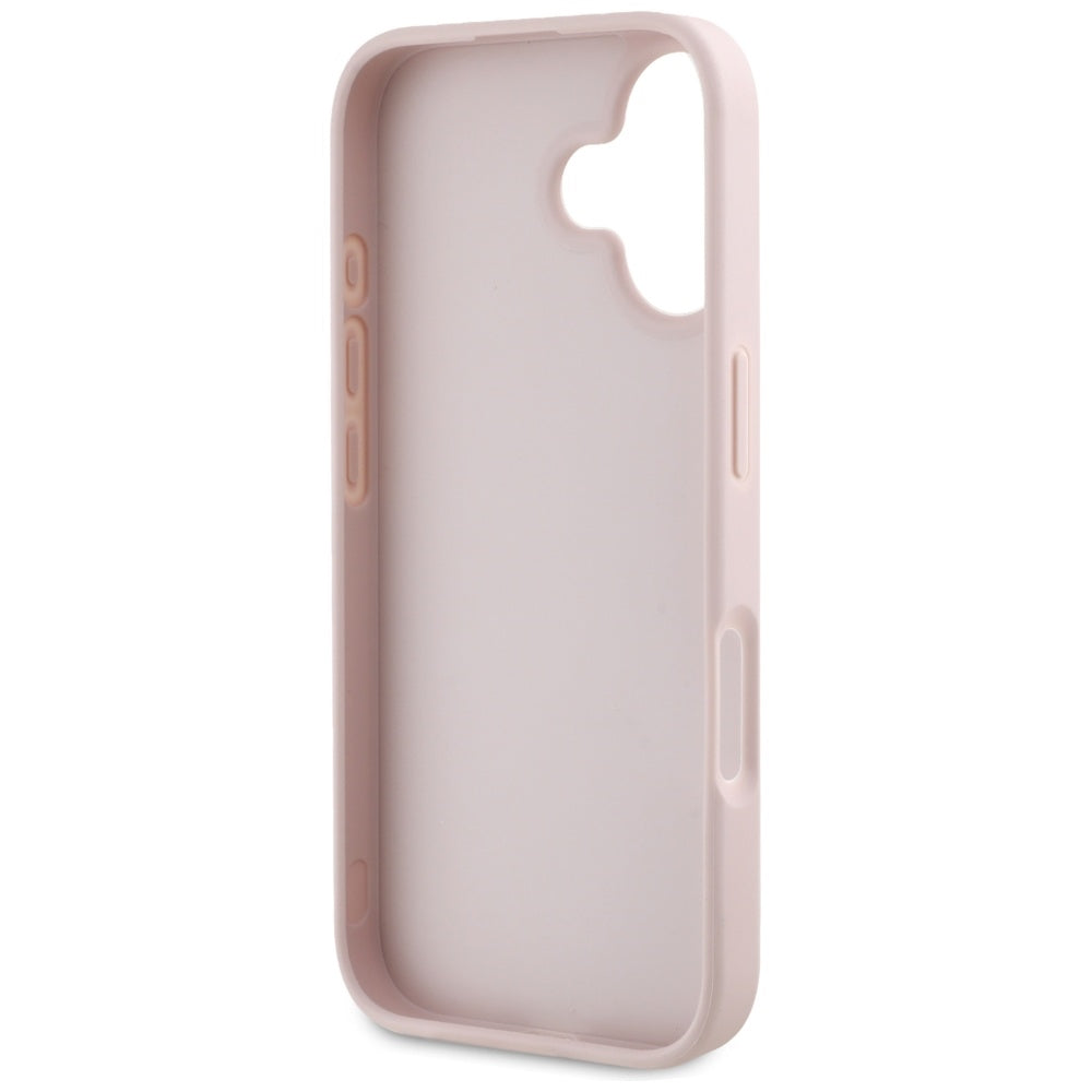 Husa de protectie Guess Hardcase Grained Big 4G Logo Small Classic Logo (GUHCP16SPGT4MBP) compatibil cu iPhone 16, Roz