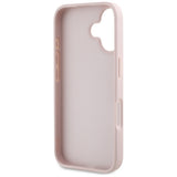 Husa de protectie Guess Hardcase Grained Big 4G Logo Small Classic Logo (GUHCP16SPGT4MBP) compatibil cu iPhone 16, Roz