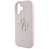 Husa de protectie Guess Hardcase Grained Big 4G Logo Small Classic Logo (GUHCP16SPGT4MBP) compatibil cu iPhone 16, Roz