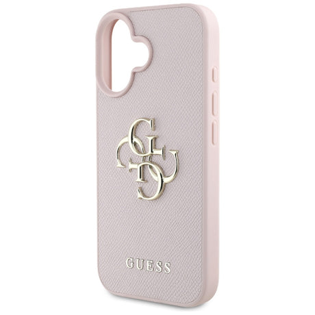 Husa de protectie Guess Hardcase Grained Big 4G Logo Small Classic Logo (GUHCP16SPGT4MBP) compatibil cu iPhone 16, Roz