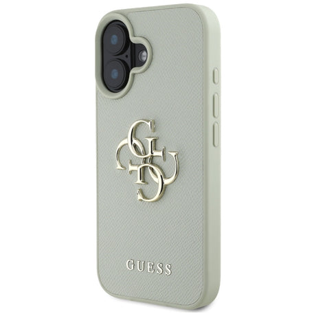 Husa de protectie Guess Hardcase Grained Big 4G Logo Small Classic Logo (GUHCP16SPGT4MBN) compatibil cu iPhone 16, Verde