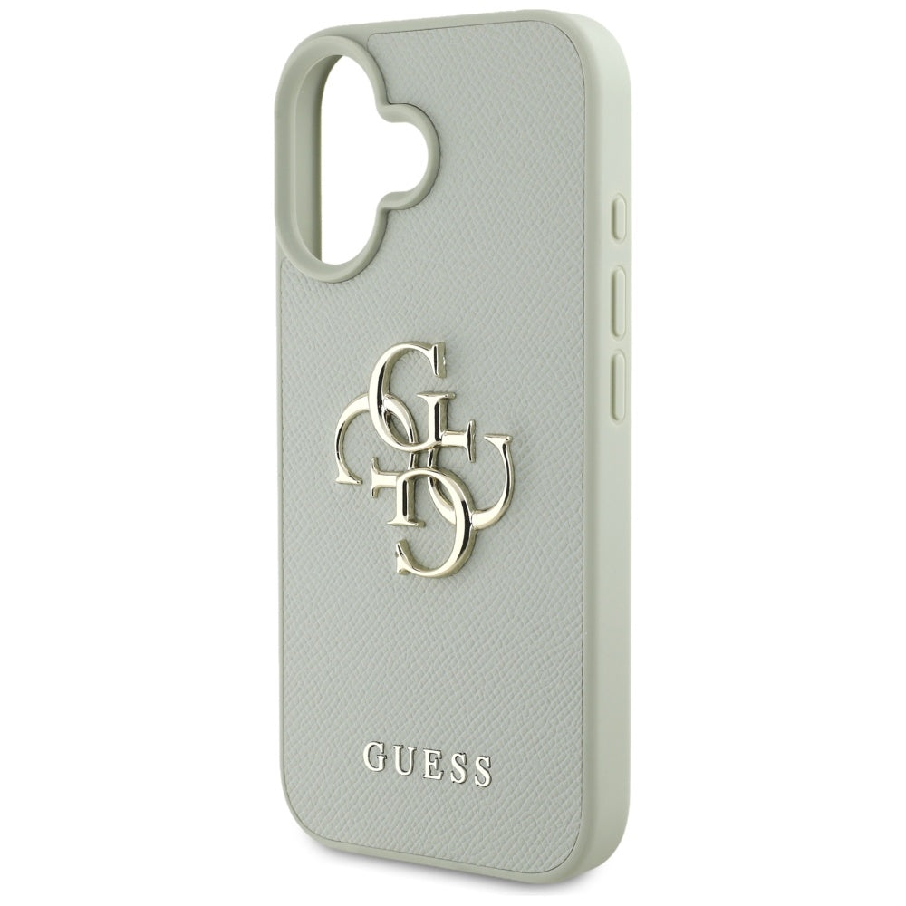 Husa de protectie Guess Hardcase Grained Big 4G Logo Small Classic Logo (GUHCP16SPGT4MBN) compatibil cu iPhone 16, Verde